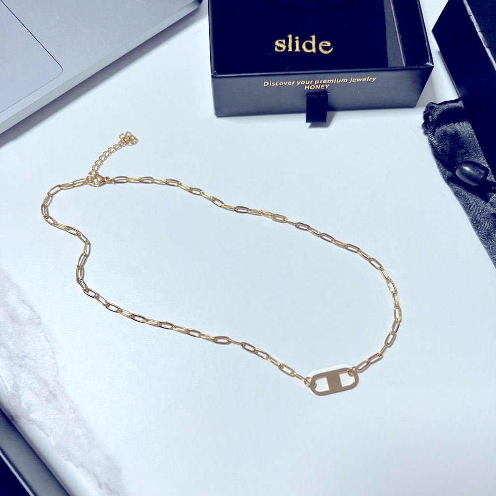 Slide jewels - gold necklace, waterproof